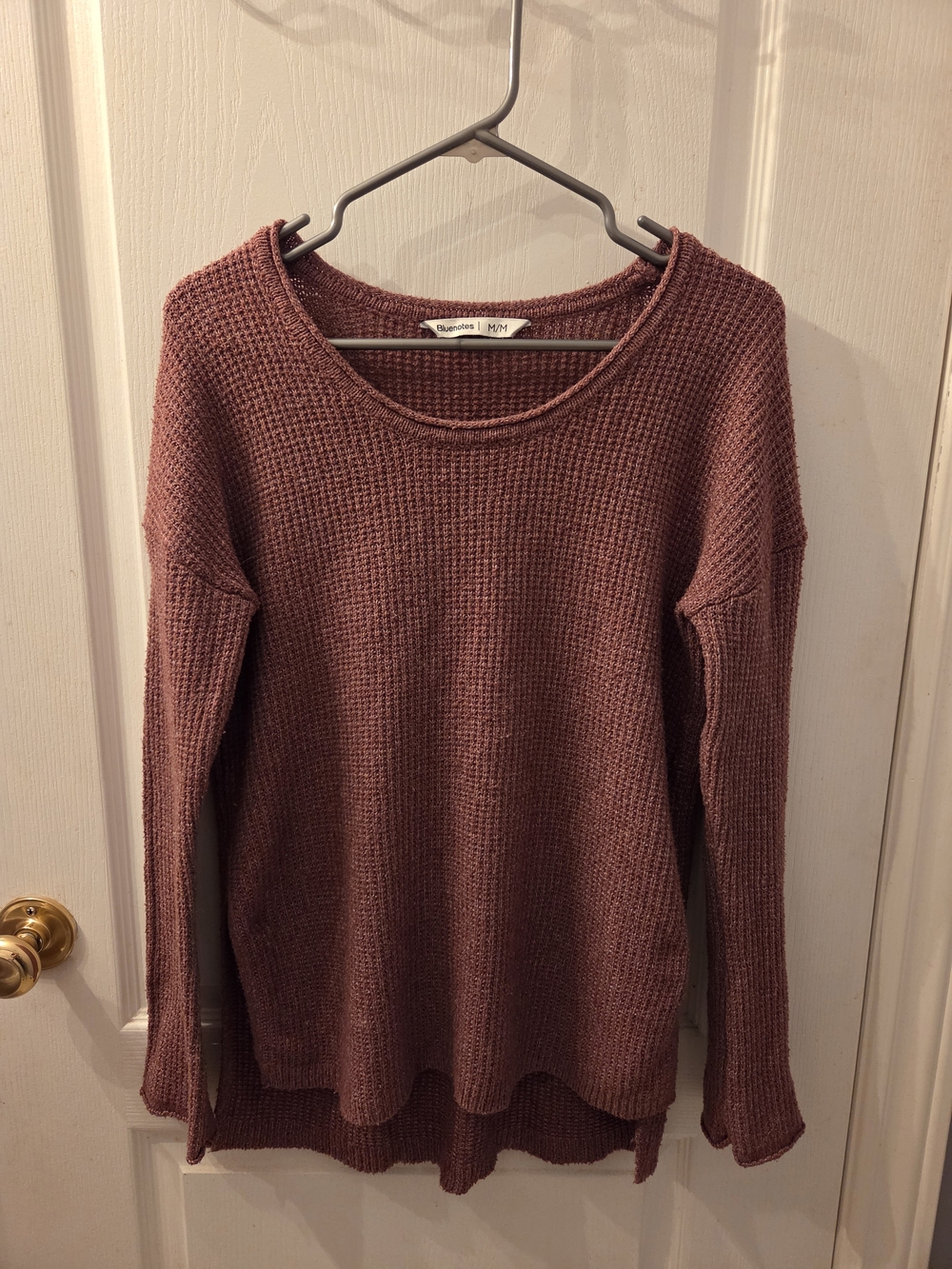 Bluenotes Waffle Knit Crewneck Sweater - Dusty Rose